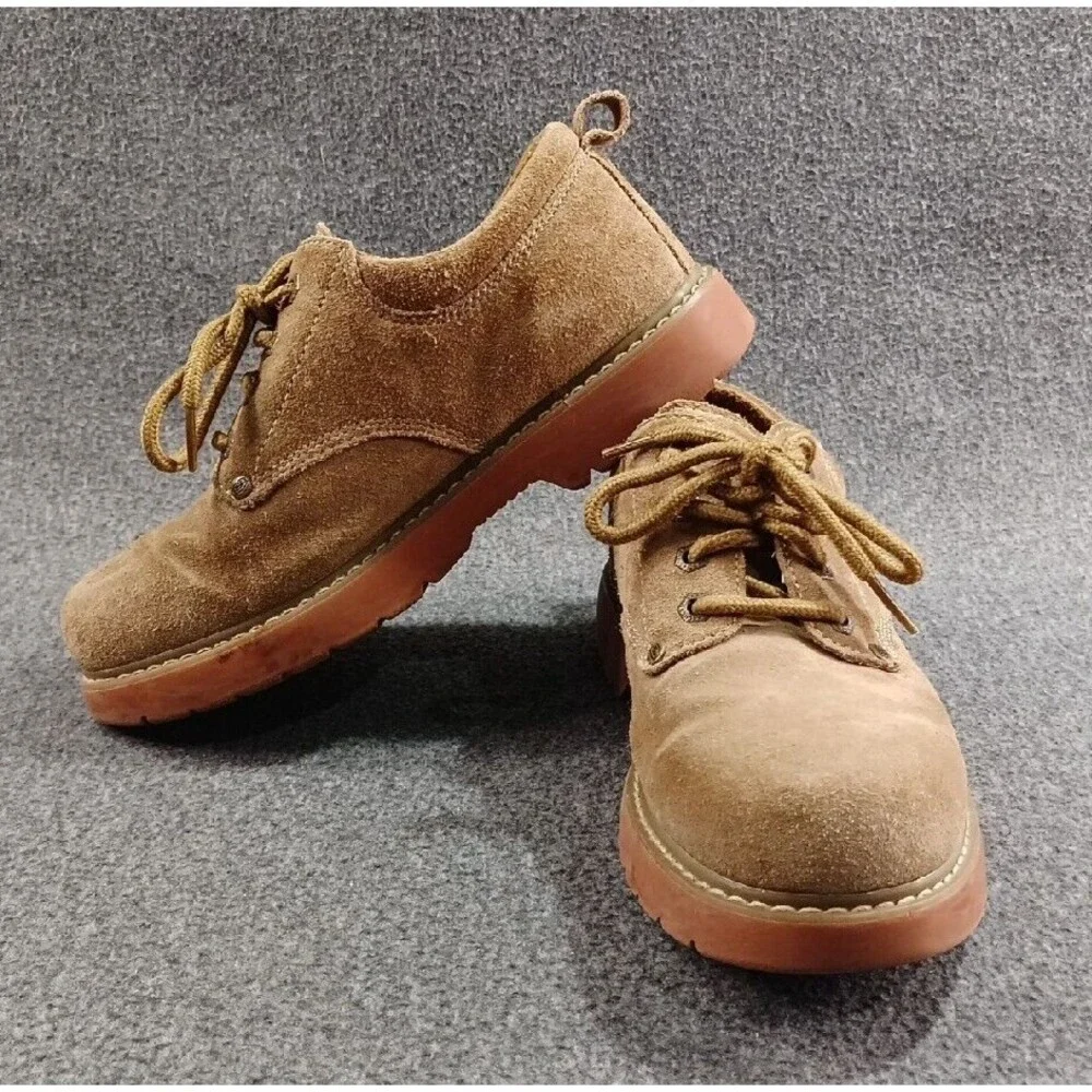 Skechers Raiders Tan Buck Oxford Shoes Steel Shank Men US 5.5